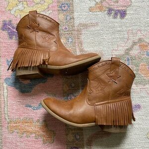 Dream Pair Girls Short Cowboy Boot